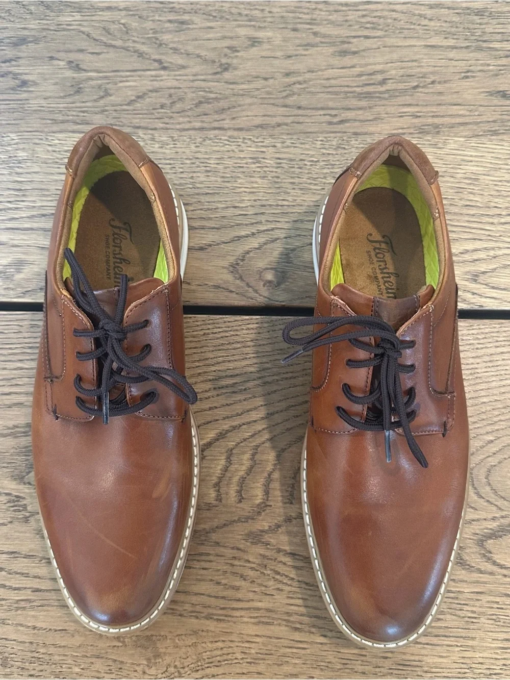 Florsheim Heritage House Norwalk Plain Toe Oxford Men’s 8M Cognac Leather Shoes